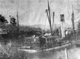 S.S. Taniwha, sinking at Paeroa, 1912.